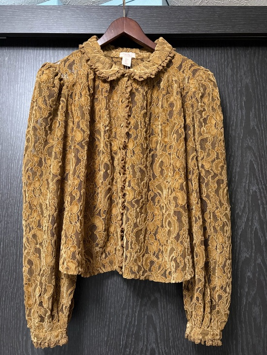 Camila Coelho Tops - Camila Coelho Lace Ruffle-Collar Blouse